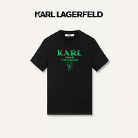 Karl Lagerfeld卡尔拉格斐2024夏季KARL印花短袖T恤老佛爷 黑色 50