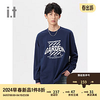 UNDER GARDEN it 男装圆领长袖T恤2024夏季潮流休闲logo印花 NYX/藏青色 XL