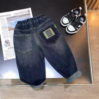 咔哇狮童装男童裤子春秋款韩版男孩儿童牛仔裤时尚长裤男孩春装 蓝色 春秋款 120cm 标准尺码 正码正拍
