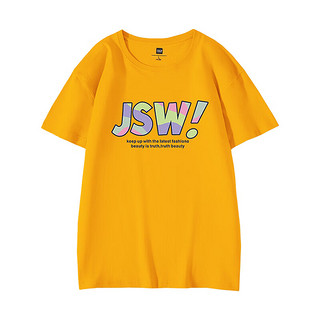 真维斯男装短袖T恤春季2024迷彩JSW图案印花薄款纯棉打底衫KC 黄色2400 180/100A/XL