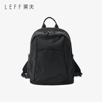 莱夫 简约水滴双肩包女包百搭休闲轻便帆布防泼水清包背包 经典黑