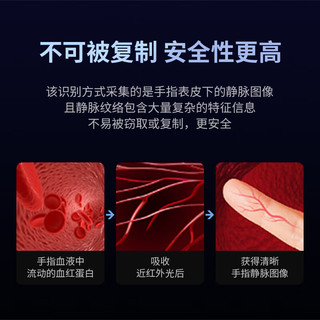 金盾金安 X7s 指静脉识别 黑色 单摄版 智能门锁
