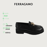 菲拉格慕(Ferragamo)女士黑色Gancini扣饰莫卡辛鞋 0769287_1D _ 60