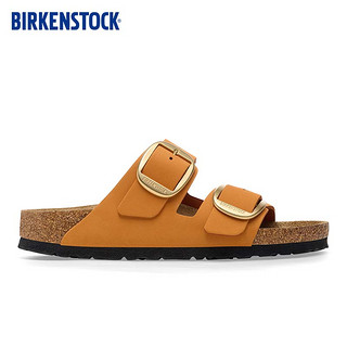 BIRKENSTOCK勃肯软木拖鞋女款时尚大巴扣凉拖Arizona 系列 橙色/焦糖橙窄版1026586 37