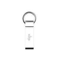 aigo 爱国者 16GB USB2.0 U盘 U210 金属车载U盘 银色 一体封装 便携挂环