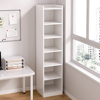 鸥歌小型书架落地置物架收纳家用窄柜子储物柜角落缝隙简易小书柜 【升级30深】30CM六层白色