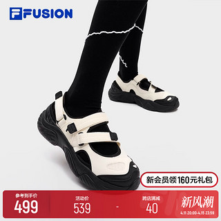 FILA 斐乐 FUSION斐乐官方玛丽珍凉鞋女鞋夏凉拖魔术贴海螺休闲鞋男鞋