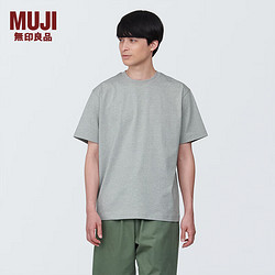 MUJI 無印良品 无印良品 MUJI 男式 天竺编织圆领短袖T恤男士打底衫男款夏季新品AB1MIA4S 灰色 XXL (185/112A)