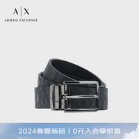 阿玛尼 EMPORIO ARMANIARMANI EXCHANGE24春季AX男士通体立体压花针扣腰带 00035深蓝色