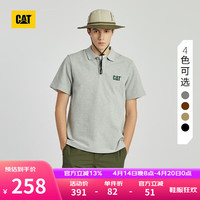 卡特彼勒CAT卡特polo领短T24春夏男反光印印花设计短袖T恤 灰色 M