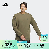 adidas 阿迪达斯 轻运动男装冬季简约舒适运动圆领卫衣JE8637 岩层橄榄绿 A/L