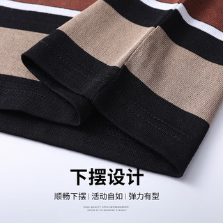 老爷车（LAOYECHE）爸爸短袖T恤男中老年人衣服男装休闲衫实用送父亲含桑蚕丝 蓝色 165