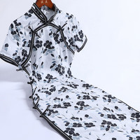 戚薇改良旗袍2024夏季民国优雅复古气质高贵洋气新中式连衣裙 花色 M