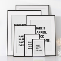 伊眸简约窄边铝合金画框挂墙大相框装裱4k开8K拼图广告海报A3四a4 平面款 - 曜岩黑 30寸挂墙【放50.2*75.2cm】