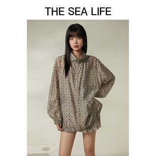 THE SEA LIFE【莫兰迪联名】欧海一生 休闲外套女24春夏透气印花连帽10507 微光绿 L