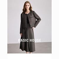 BASICHOUSE 百家好 Basic House/百家好通勤小香风外套女2024春季新款a字半身裙套装