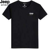 JEEP SPIRIT 短袖T恤男圆领运动夏季纯色薄款短T男装打底衫