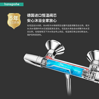 hansgrohe 汉斯格雅 沛适飞系列 24221677 淋浴花洒套装 摩登黑 恒温龙头款