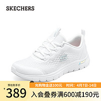 斯凯奇（Skechers）女士绑带运动休闲鞋104383 白色/WHT 35