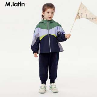 M.Latin/马拉丁童装儿童外套装女童大童拼接风衣 藏青 110cm