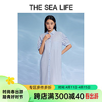 THE SEA LIFE欧海一生 小翻领衬衫连衣裙24春夏透气休闲UC11213 天空蓝 S