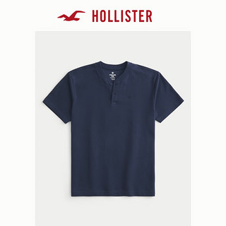 HOLLISTER【凉感T】24春夏亨利短袖T恤男女装 KI324-4099 海军蓝 M (180/100A)