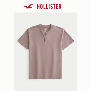 HOLLISTER【凉感T】24春夏亨利短袖T恤男女装 KI324-4099 深紫红色 XL (180/116A)