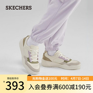 SKECHERS 斯凯奇 女士绑带休闲板鞋185022 乳白色/棕色/OWBR 39