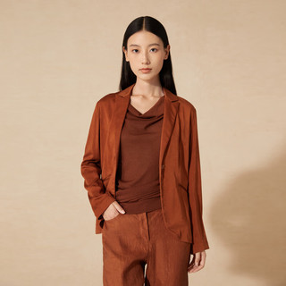 例外（EXCEPTION）【新中式】女装2024夏季西装冷染工艺窄边开袋西服外套女 深橙 34Y(155/80Y)