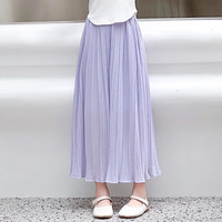 艾卡诺 I.KARNOW女童阔腿裤子夏季2024儿童九分夏装防蚊夏季宽松大童冰丝裙裤 15098紫色 120cm