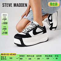 STEVE MADDEN/思美登2024春季时尚休闲厚底鞋女 CHARGE UP 黑白色 34