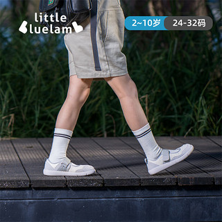 小蓝羊24春宝宝幼儿园室内鞋男女宝宝软底防滑鞋子儿童小白鞋 简约白 27码 脚长15.8-16.5cm