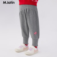 M.Latin/马拉丁童装儿童裤子24春女小童蝴蝶结针织长裤 中杂灰 110cm