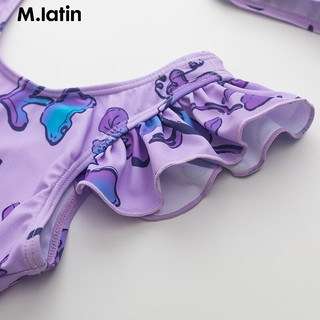 M.Latin/马拉丁童装儿童泳装24夏女大童印花泳衣 花紫色 150cm
