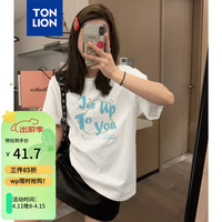 唐狮 TONLION女圆领前胸大字母短袖T恤WP 漂白 S