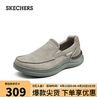 SKECHERS 斯凯奇 男士轻质一脚蹬休闲鞋205066 灰褐色/TPE 45