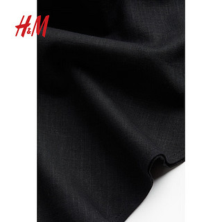 H&M女装裙子2024春季时尚气质微喇半身长裙1227638 黑色 155/60 XXS