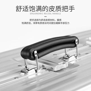 罗恩(Ronoen)复古行李箱女铝框万向轮拉杆箱男20登机箱24大容量旅行密码皮箱子 白色 24英寸