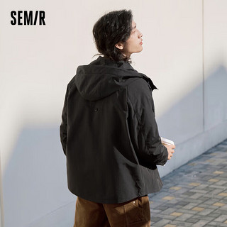 森马（Semir）夹克男2024春季简约日常通勤外套时尚户外工装风上衣107224108113 黑色90001 L