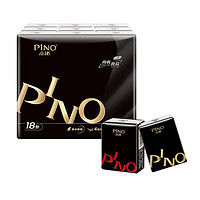 PINO 品诺 心相印手帕纸巾品诺 4层6片*18包 加厚面巾纸 黑色密码香氛