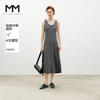 麦檬MM24夏深灰色修身针织连衣裙5F4392662 深灰发 150/75CM/XS