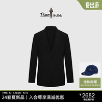 比音勒芬(Biemlfdlkk)【轻量抗皱】2024春夏轻商务休闲通勤易打理防风西装外套 07黑色 95/S