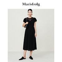Marisfrolg 玛丝菲尔 连衣裙夏季新款黑色欧式宫廷复古风晚礼服女