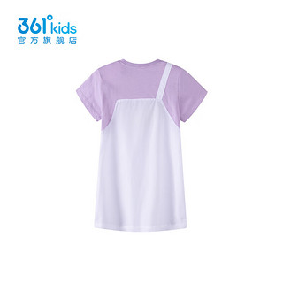 361°童装女童连衣裙2024年夏季小童裙子 雪青紫/本白 101