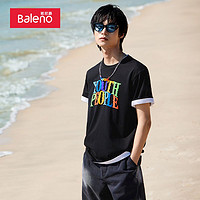 百亿补贴：Baleno 班尼路 男装印花圆领短袖T2023夏季新款潮流男装舒适休闲t恤男