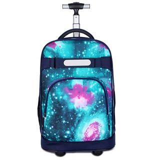 威盛达小拉杆书包男女行李包可背可拉旅行包高中大容量 星空绿色 18英寸 可登机