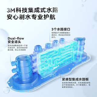 3M 净水器家用净水机直饮RO反渗透厨下过滤器600G大通量1.57L/min家用纯水机HFRO-S620