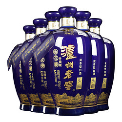LUZHOULAOJIAO 泸州老窖 蓝花瓷 头曲 52%vol 浓香型白酒 1000ml*6瓶 整箱装