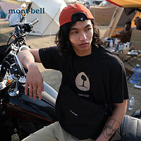 mont·bell montbell蒙贝欧T恤男女通用款户外舒适透气速干T恤小熊印花短袖1114735 BK/1114735 M