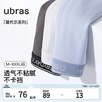 Ubras 莫代尔男士内裤纯棉裆抗菌亲肤2024新款透气轻薄四角平角裤